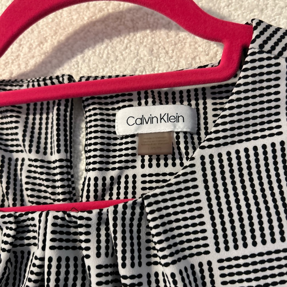 Calvin Klein Black and White Checkered Blouse - Picture 5 of 5